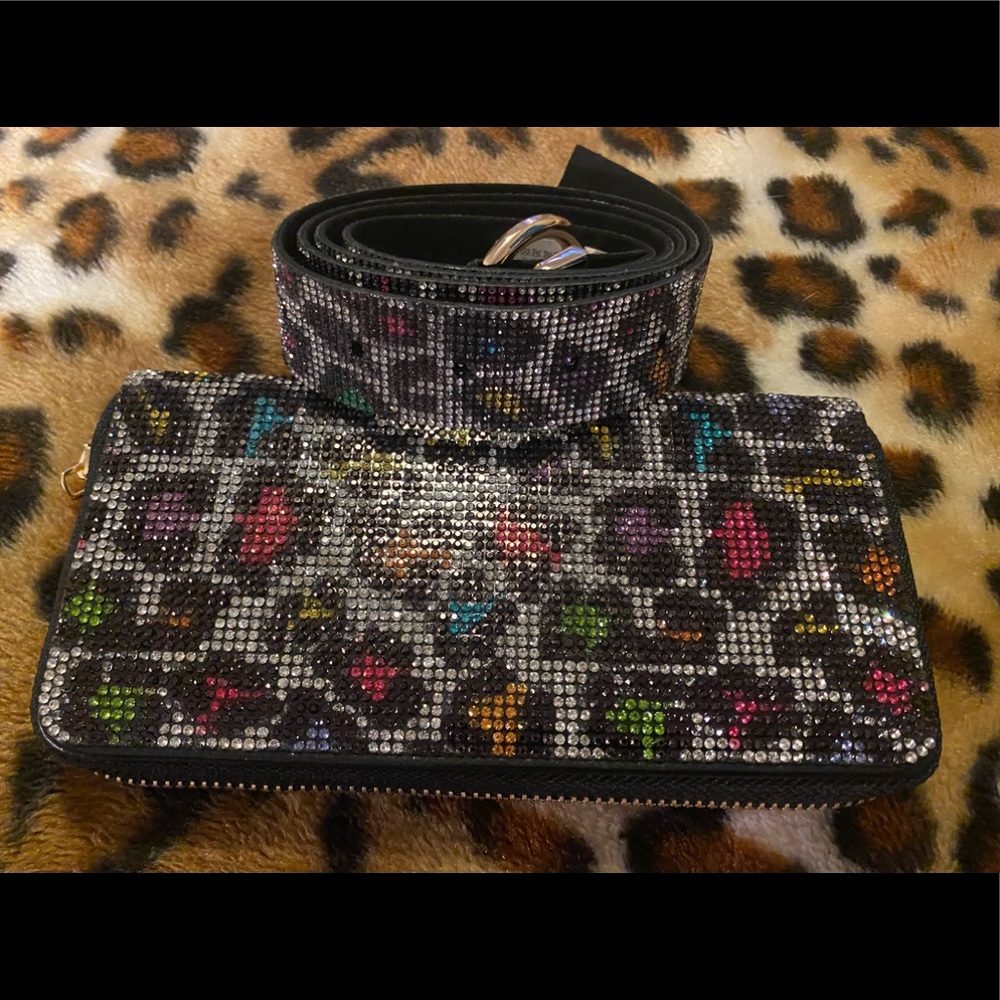Multi Leopard Wallet & Matching Belt.